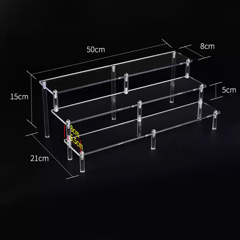 Pop Display Shelf - อะคริลิค Riser ชั้นวางจอแสดงผล,3 ชั้นสําหรับ Amiibo Funko
