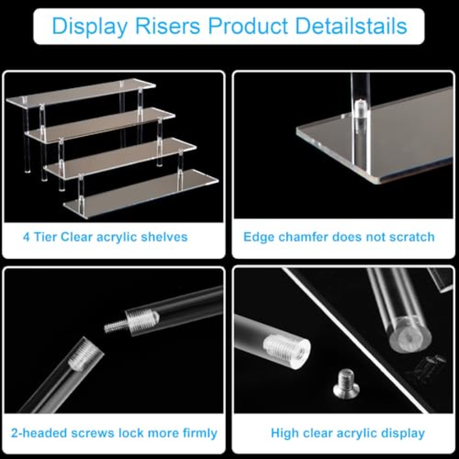 ชั้นวางอะคริลิค 4 ชั้นสำหรับจั - Pop Display Shelf บทวิจารณ์และราคา