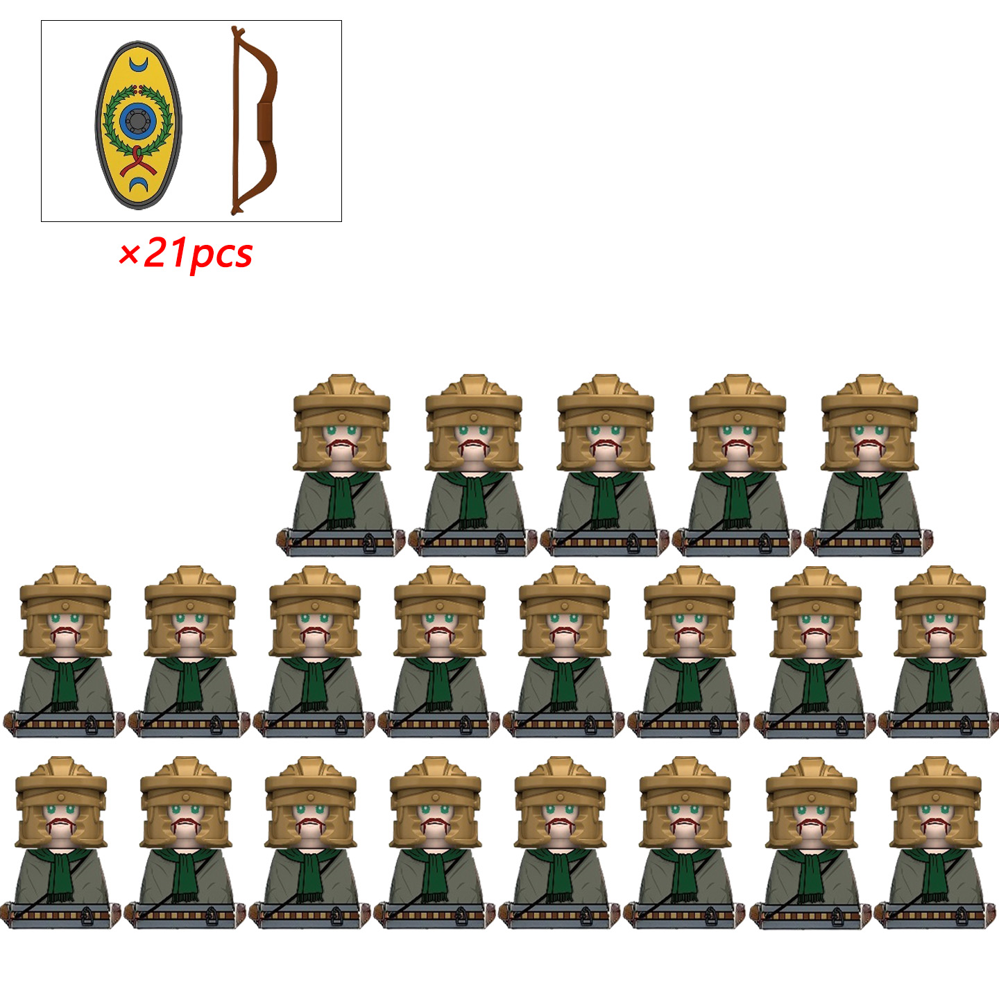 21pcs MOC Creative ยุคกลาง Kin - Lego Minifigure Holder บทวิจารณ์และราคา